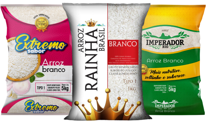 pano de saco de grãos de arroz branco